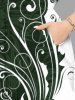 Costume D'habit de Grande Taille Imprimée de Feuilles Tropicales - Blanc 