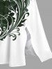Costume D'habit de Grande Taille Imprimée de Feuilles Tropicales - Blanc 