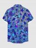 Fond de Plage Transparent Ombré Coquille Etoile de Mer de Grande Taille à Paillettes pour Couple - Bleu 