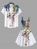 Plus Size Music Symbol Star Paint Print Hawaii A Line Dress -  
