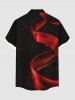 Plus Size Ombre Ribbon Galaxy Print Hawaii Button Pocket Shirt For Men -  