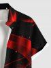 Plus Size Ombre Ribbon Galaxy Print Hawaii Button Pocket Shirt For Men -  