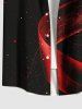 Plus Size Ombre Ribbon Galaxy Print Hawaii Button Pocket Shirt For Men -  