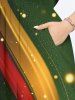 Plus Size Curve Ribbon Light Beam Galaxy Print Hawaii Ombre Split Pocket A Line Midi Dress -  