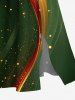 Plus Size Curve Ribbon Light Beam Galaxy Print Hawaii Ombre Split Pocket A Line Midi Dress -  