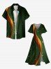 Plus Size Curve Ribbon Light Beam Galaxy Print Hawaii Ombre Split Pocket A Line Midi Dress -  