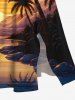 Plus Size Coconut Tree Sun Mountain Cloud Print Split Hawaii Midi Dress -  