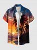 Short de Plage Grande Taille Imprimé Arbre Noix de Coco et Nuage - Multi-A 