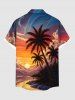Short de Plage Grande Taille Imprimé Arbre Noix de Coco et Nuage - Multi-A 