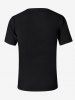 Plus Size Coconut Tree Ombre Dusk Skull Earphone Print Hawaii Music Festival T-shirt For Men -  