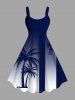 Contrastant Imprimé Cocotier Grande Taille pour la Plage - Bleu 