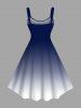Contrastant Imprimé Cocotier Grande Taille pour la Plage - Bleu 
