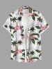 Coconut Tree Tropical Leaves Floral Print Plus Size Matching Hawaii Beach Outfit For Couples -  