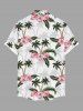 Coconut Tree Tropical Leaves Floral Print Plus Size Matching Hawaii Beach Outfit For Couples -  