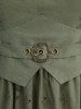 Plus Size Floral Embroidery Hollow Out Scalloped Lace Trim Grommets Buckle Tank Top -  
