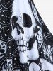 Plus Size Floral Skull Print Grommets Lace Up Lattice Crisscross Asymmetrical Boylegs Tankini Swimsuit -  