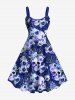 Skulls Flowers Leaf Print Plus Size Matching Hawaii Beach Outfit For Couples -  
