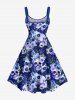 Skulls Flowers Leaf Print Plus Size Matching Hawaii Beach Outfit For Couples -  