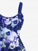 Skulls Flowers Leaf Print Plus Size Matching Hawaii Beach Outfit For Couples -  