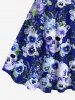 Skulls Flowers Leaf Print Plus Size Matching Hawaii Beach Outfit For Couples -  