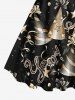 Plus Size Star Striped Hat Letters Galaxy Print New Years A Line Tank Dress -  