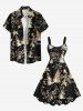 Plus Size Star Striped Hat Letters Galaxy Print New Years A Line Tank Dress -  