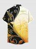 Costume Grande Taille Imprimé à Feuilles et Fleurs pour la Plage - Jaune 