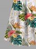 Plus Size Tropical Leaf Flower Pineapple Print Cold Shoulder Crisscross Hawaii Maxi Dress -  