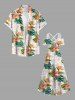 Plus Size Tropical Leaf Flower Pineapple Print Cold Shoulder Crisscross Hawaii Maxi Dress -  