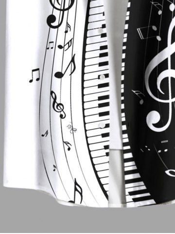 Music Festival Colorblock Notes Piano Keys Print Plus Size Matching Outfit For Couples
