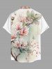 Peach Blossom Flower Leaf Ombre Print Plus Size Matching Hawaii Beach Outfit For Couples -  