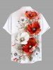 Flowers Leaf Ombre Paint Splatter Print Plus Size Matching Hawaii Beach Outfit For Couples -  