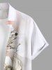 Flowers Leaf Ombre Paint Splatter Print Plus Size Matching Hawaii Beach Outfit For Couples -  