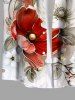 Flowers Leaf Ombre Paint Splatter Print Plus Size Matching Hawaii Beach Outfit For Couples -  