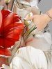 Flowers Leaf Ombre Paint Splatter Print Plus Size Matching Hawaii Beach Outfit For Couples -  