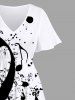Music Festival Notes Ink Painting Splatter Print Plus Size Matching Outfit For Couples -  