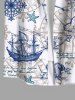 Ship Anchor Steering Wheel Print Plus Size Matching Hawaii Beach Outfit For Couples -  