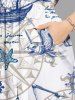 Ship Anchor Steering Wheel Print Plus Size Matching Hawaii Beach Outfit For Couples -  