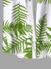 Plus Size Coconut Tropical Leaves Two Tone Print Hawaii Button Pocket Shirt For Men -  