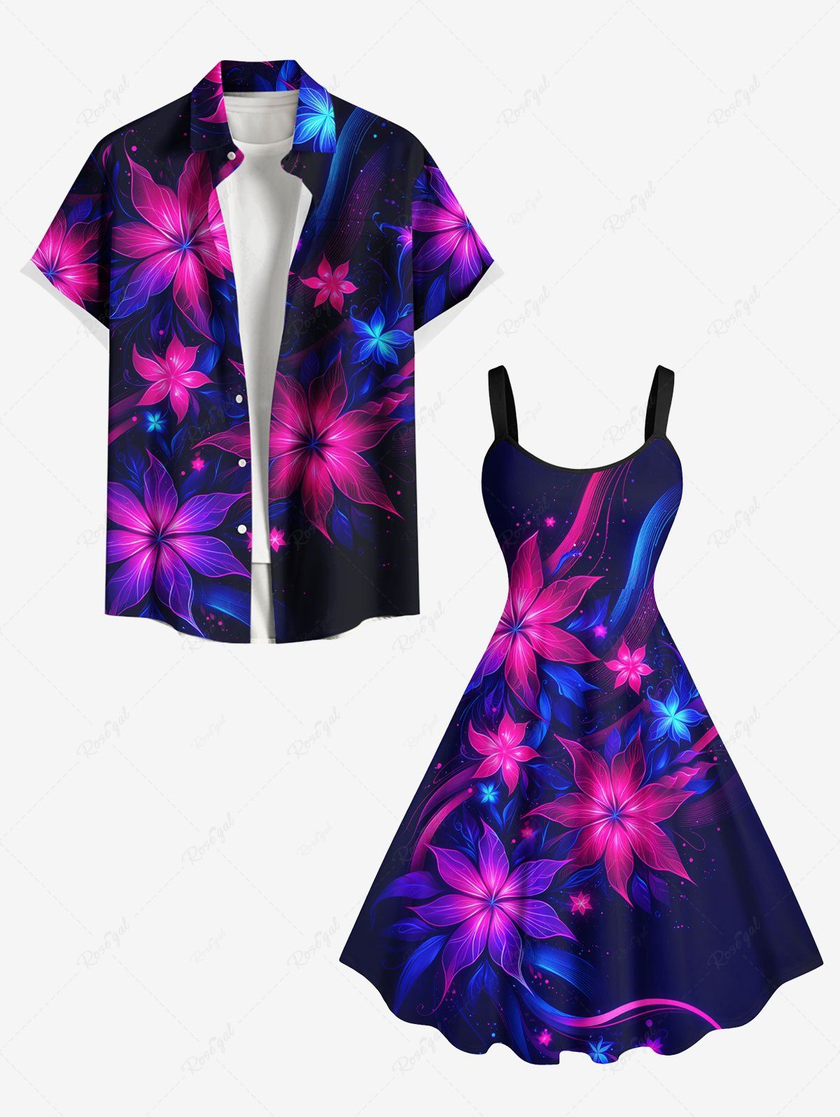 Costume de Plage Grande Taille à Fleurs Brillantes 3D pour Femme Noir 