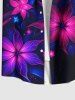 Costume de Plage Grande Taille à Fleurs Brillantes 3D pour Femme - Noir 