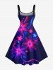 Costume de Plage Grande Taille à Fleurs Brillantes 3D pour Femme - Noir 