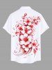 Costume de Plage Grande Taille Imprimé Floral à Deux Tons - Blanc 