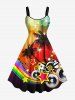 Coconut Tree Star Music Tape Rainbow Glitter Sparkling Ombre Light Spot Print Plus Size Matching Hawaii Beach Outfit For Couples -  
