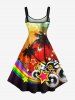 Coconut Tree Star Music Tape Rainbow Glitter Sparkling Ombre Light Spot Print Plus Size Matching Hawaii Beach Outfit For Couples -  