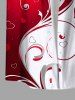 Plus Size Valentine's Day Heart Curve Two Tone Colorblock Print Buttons Pocket Shirt For Men -  