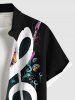 Music Festival Notes Radio Microphone Print Plus Size Matching Outfit For Couples -  