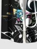 Music Festival Notes Radio Microphone Print Plus Size Matching Outfit For Couples -  