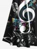 Music Festival Notes Radio Microphone Print Plus Size Matching Outfit For Couples -  