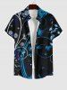 Tenue de Plage pour Couples en Forme de Papillon à Imprimé Feuilles et Fleurs Grande-Taille - Noir 
